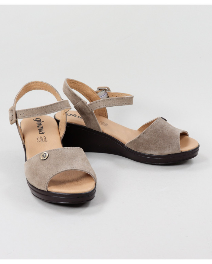 Dame Ginova Taupe Sandals with Adjustable Strip