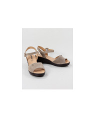 Dame Ginova Taupe Sandals with Adjustable Strip