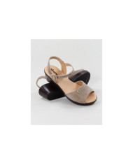 Dame Ginova Taupe Sandals with Adjustable Strip