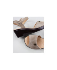 Dame Ginova Taupe Sandals with Adjustable Strip