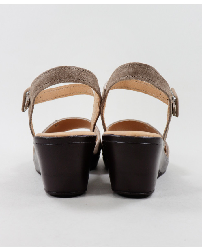 Dame Ginova Taupe Sandals with Adjustable Strip