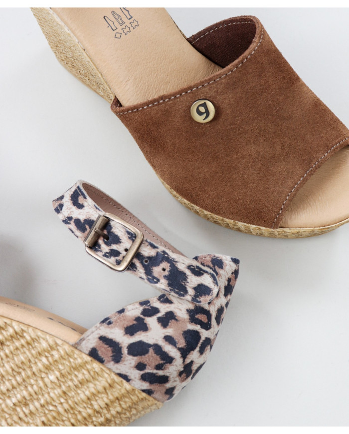 Camel Sandals by Lady Ginova Leopard