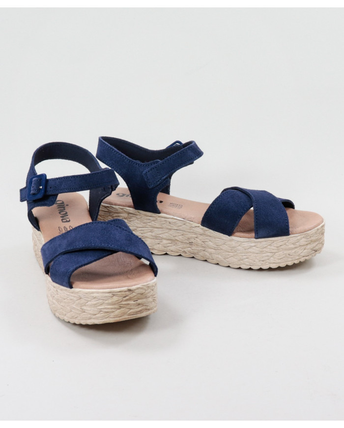 Blue Sandals by Mrs. Ginova de Tiras Cruzadas