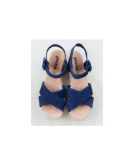 Blue Sandals by Mrs. Ginova de Tiras Cruzadas