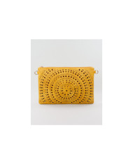Femenino embrague Mostarda Perforated