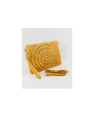 Women's Clutch Mostarda Perforated