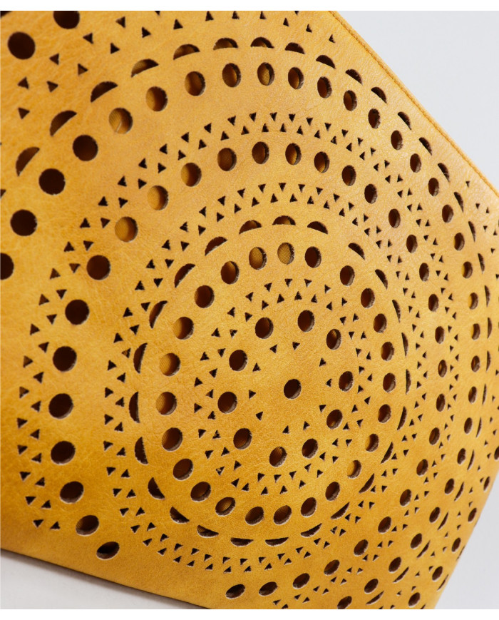 Women's Clutch Mostarda Perforated