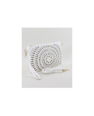 Perforated White Women's Clutch