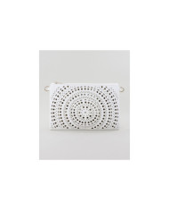 Clutch Feminina Branca Perfurada
