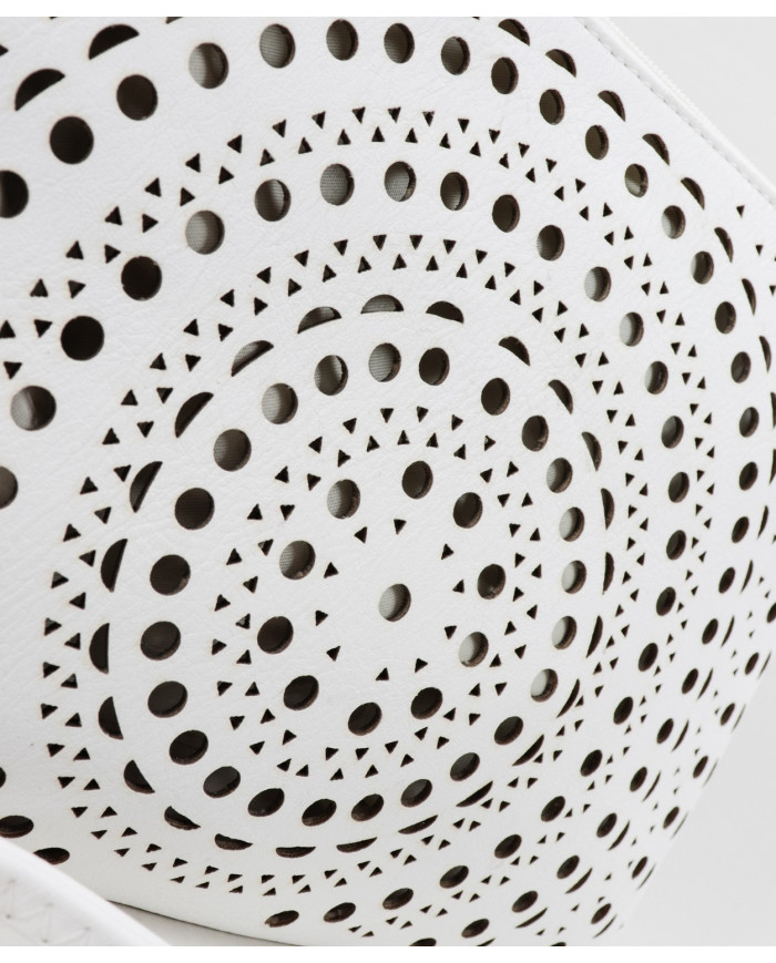 Perforated White Women's Clutch