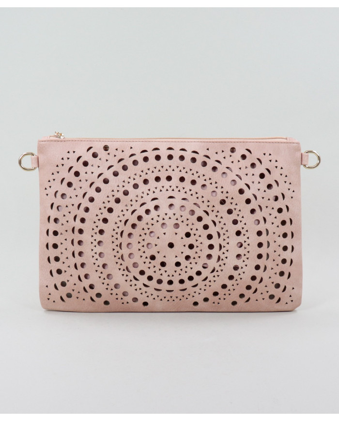 Women's Clutch Pink Perforated