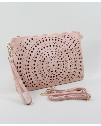 Women's Clutch Pink Perforated