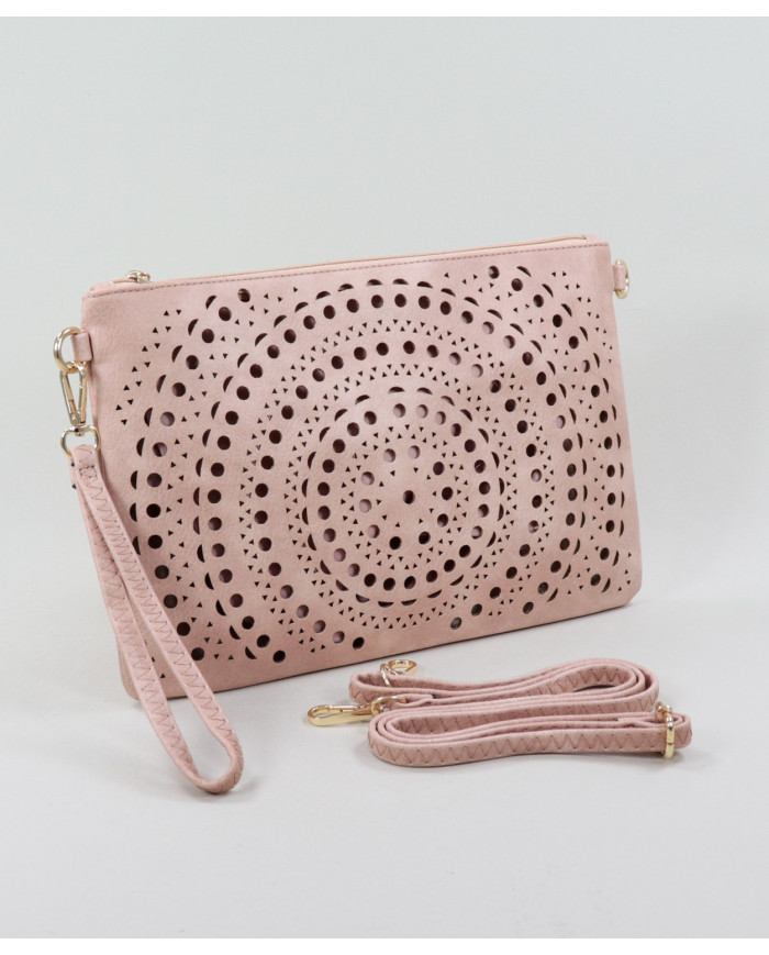 Women's Clutch Pink Perforated