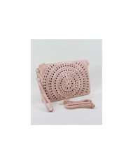 Women's Clutch Pink Perforated