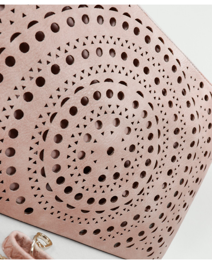 Clutch Feminina Rosa Perfurada