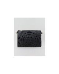 Clutch Feminina em Preto Perfurada