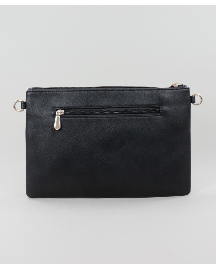 Women's Clutch in Black Perforated