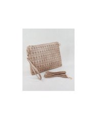 Clutch Feminina Taupe Perfurada