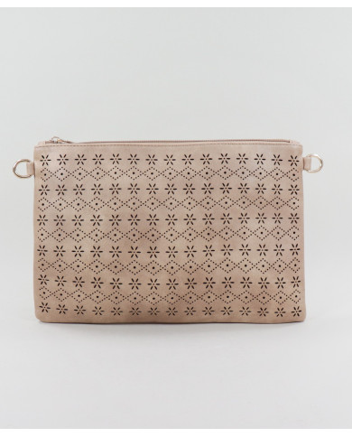 Women's Clutch Taupe Perforated