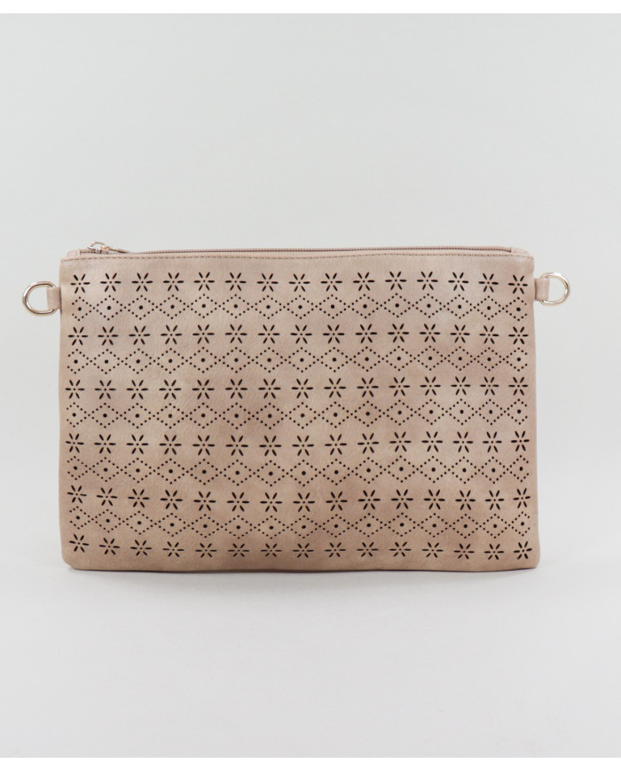 Women's Clutch Taupe Perforated