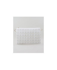 Perforated White Women's Clutch