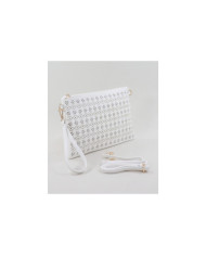 Perforated White Women's Clutch