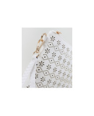 Perforated White Women's Clutch