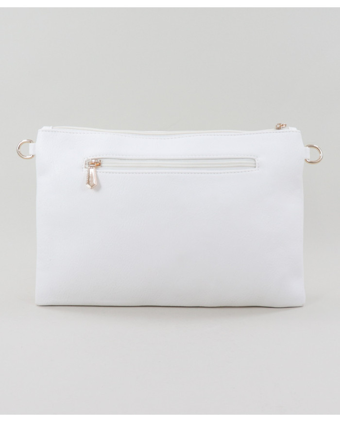 Clutch Feminina Branca Perfurada