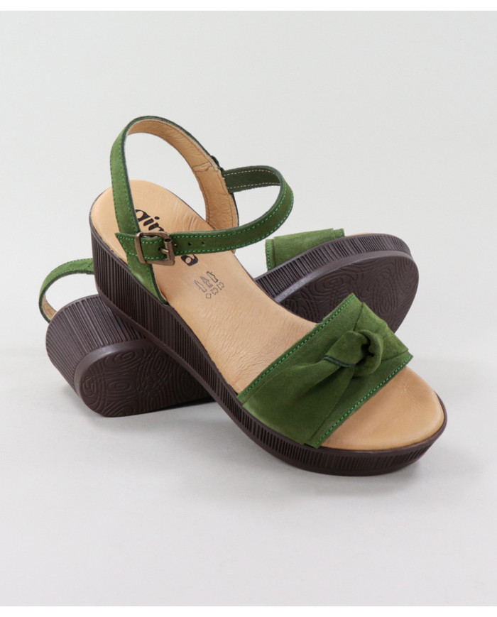 Green Sandals of Cunha Ginova with Nó