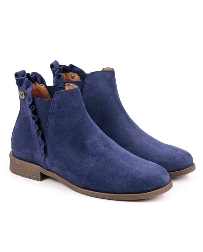 Blue Boots Rasas Female Ginova Folhos