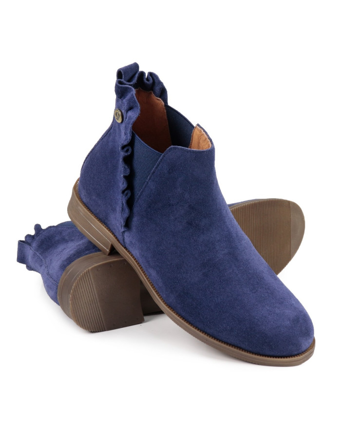 Blue Boots Rasas Female Ginova Folhos