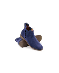 Blue Boots Rasas Female Ginova Folhos
