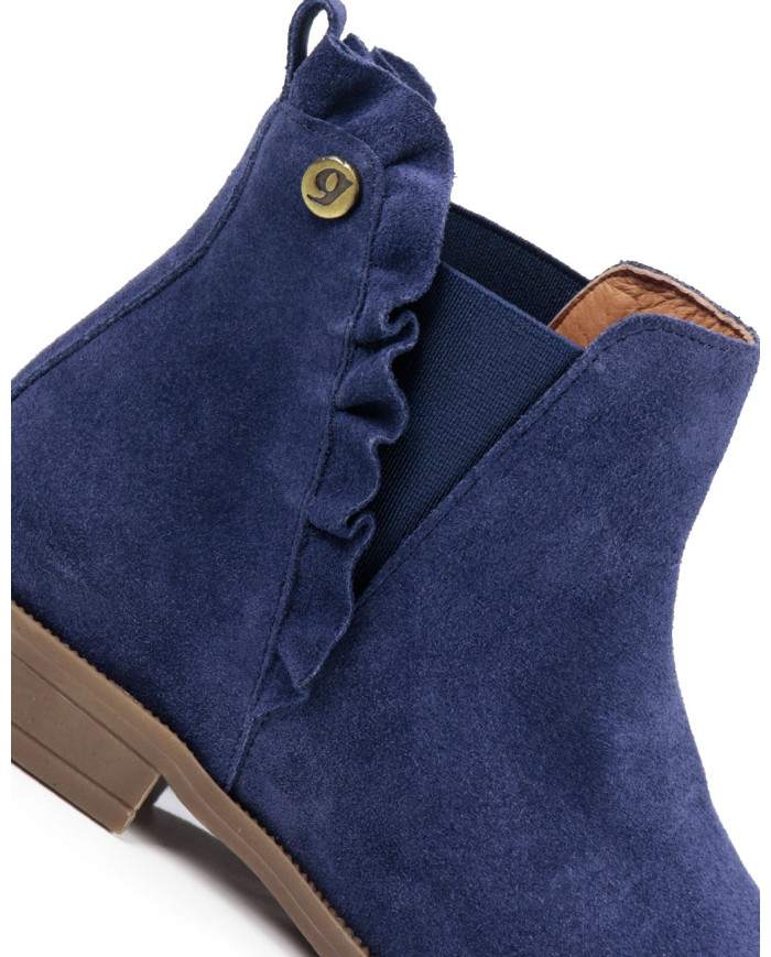 Blue Boots Rasas Female Ginova Folhos