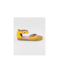 Yellow sandals of Madame Ginova Perforated