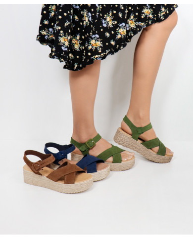 Sandalias de Senhora Ginova de Tiras Cruzadas