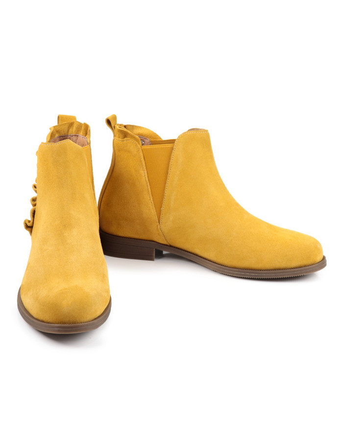 Women's Rasa Yellow Boots Ginova Folhos