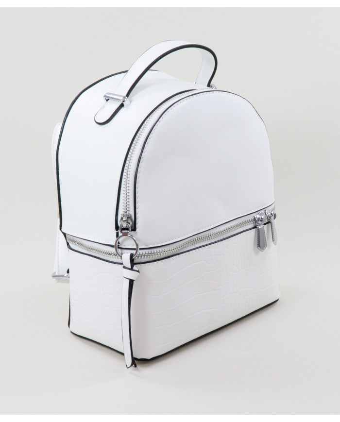 Damas Mochila Blanca con cierre