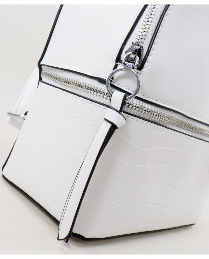 Damas Mochila Blanca con cierre
