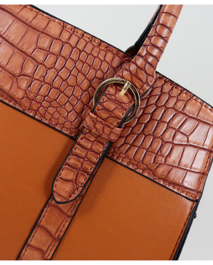 Ladies Camel Bag with Buckles