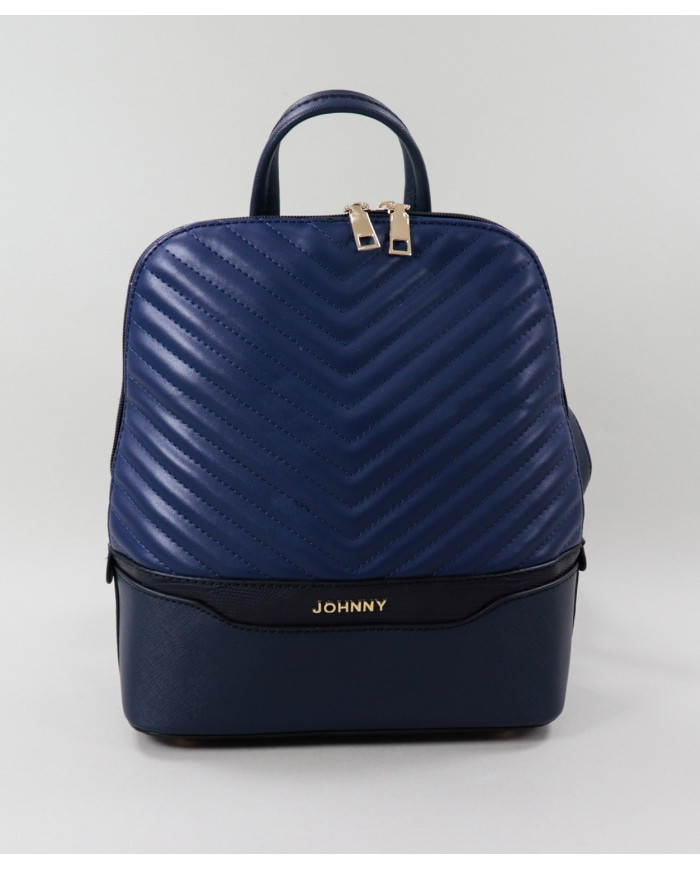 Mochila Azul de Senhora com Costuras