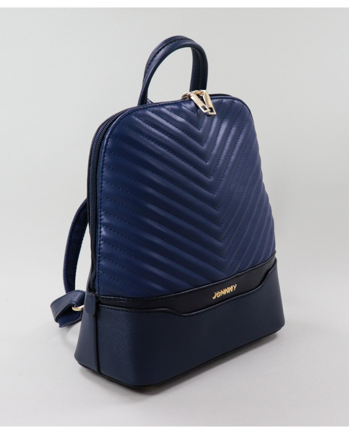 Mochila Azul de Senhora com Costuras