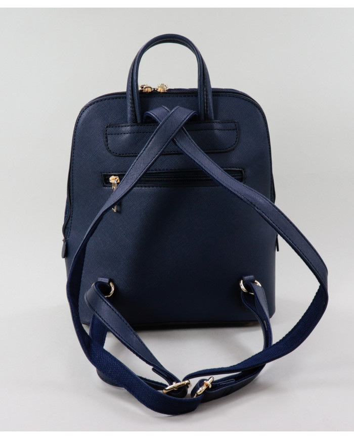 Mochila Azul de Senhora com Costuras