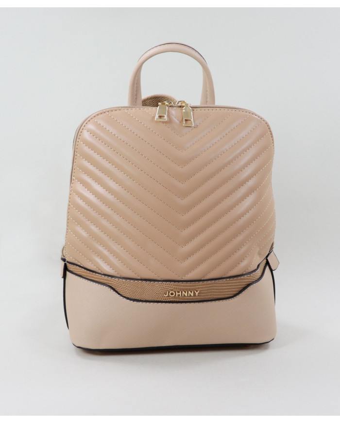 Mochila Bege de Senhora com Costuras