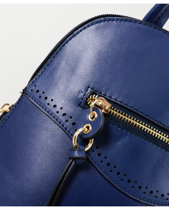 Mochila Azul de Senhora com Fecho Frontal