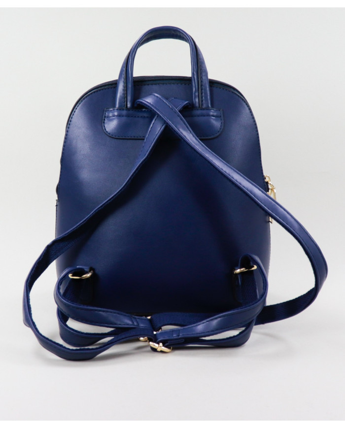 Mochila azul de las mujeres con cierre frontal