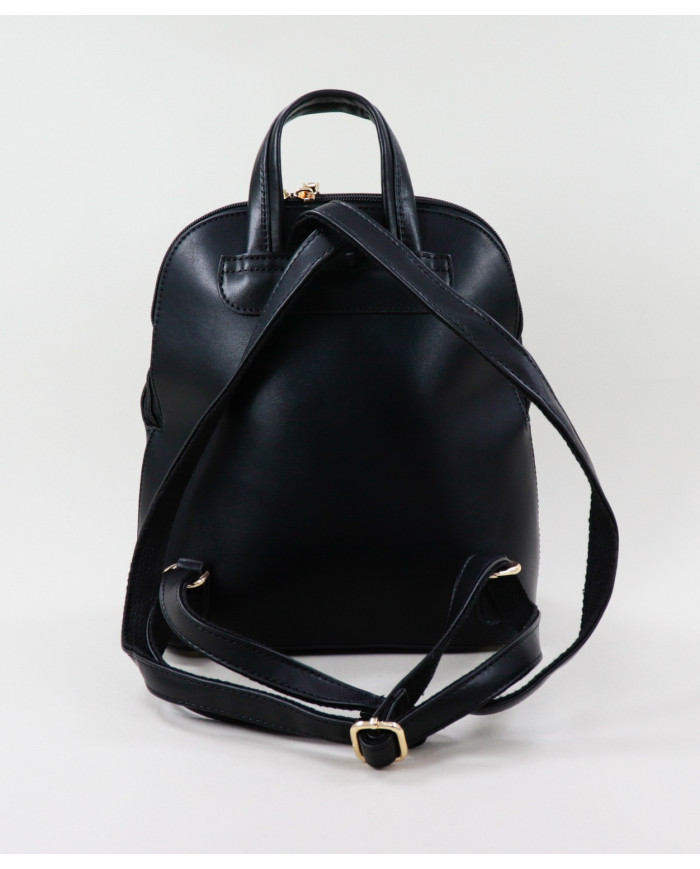 Women's Black Backpack with Front Clasp