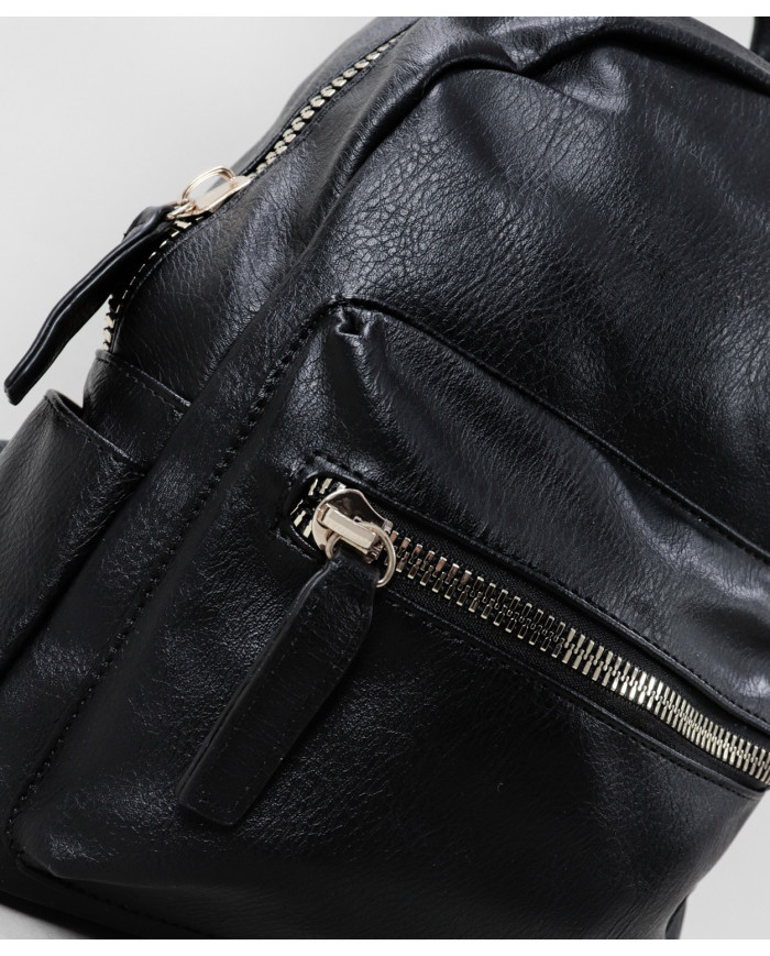 Black Backpack with Front Clasp
