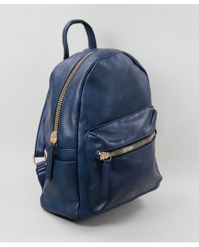 Blue Backpack with Front Clasp
