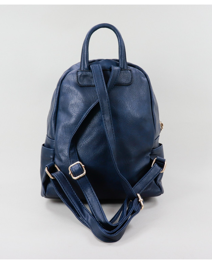 Blue Backpack with Front Clasp