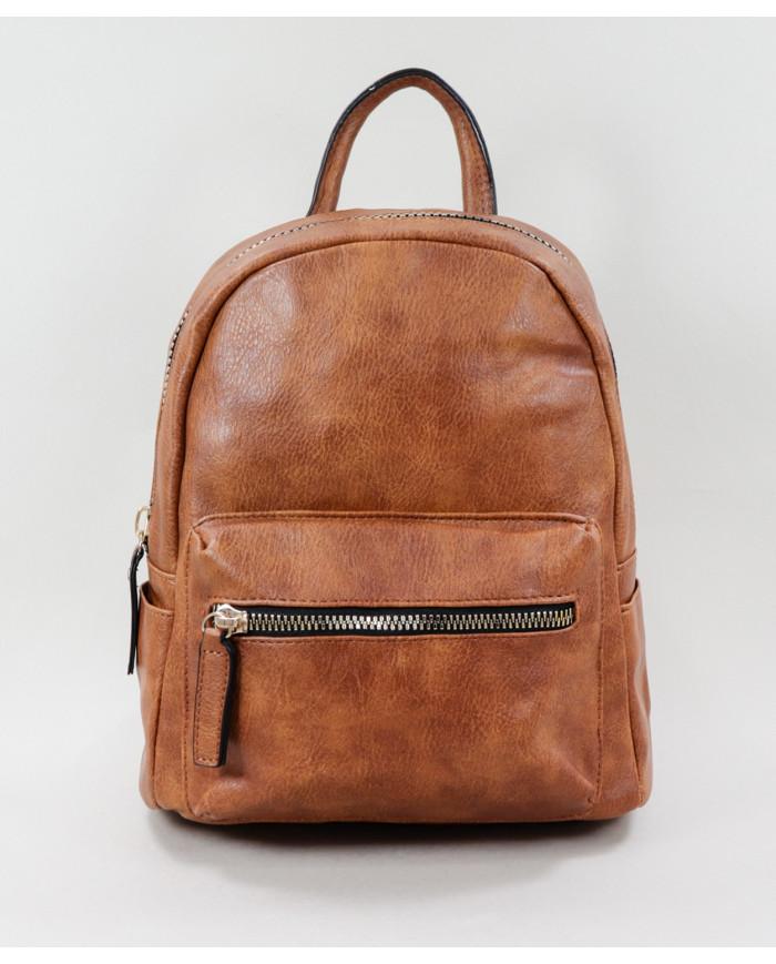 Mochila Camel con cierre frontal